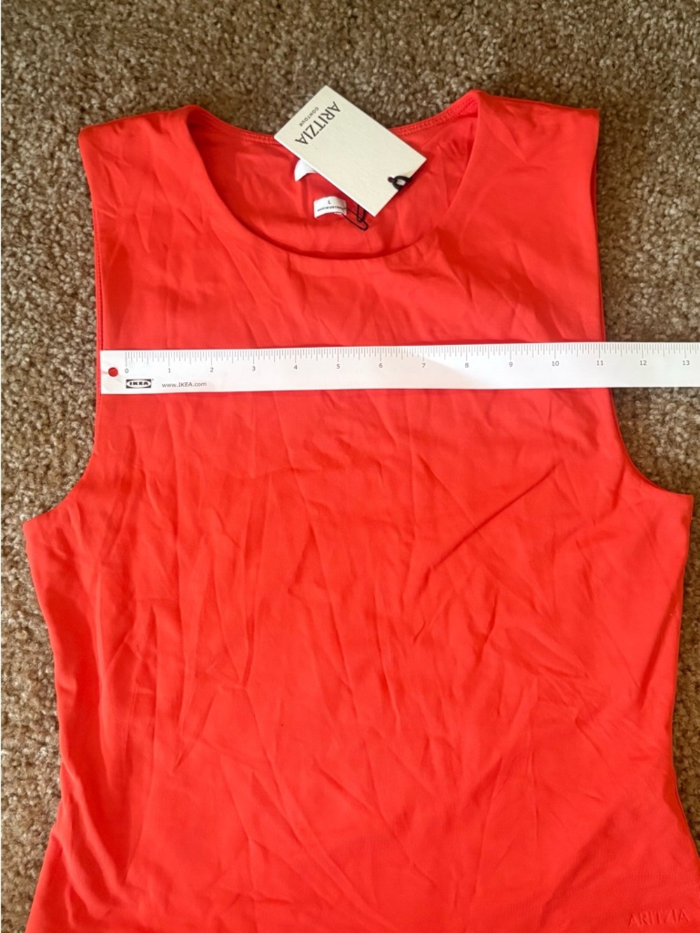 NWT Aritzia Coral /Red Sleeveless Crewneck Tank Top - Picture 3 of 6